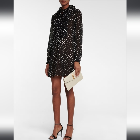 SAINT LAURENT YSL Crocodile Embossed Calfskin Uptown Monogram Clutch - Picture 5 of 14